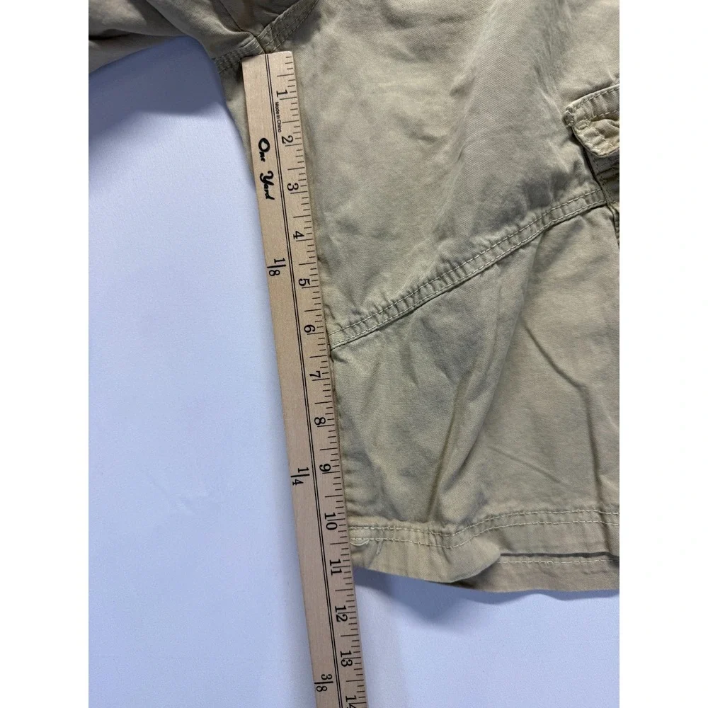 Across The Pond Signature Line Cargo Shorts Mens 32 Beige Cotton Utility Pockets